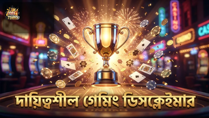 দায়িত্বশীল গেমিং নিশ্চিত করতে ডিসক্লেইমার অপরিহার্য।