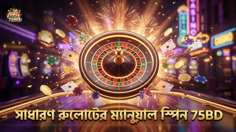 সাধারণ রুলোটে ম্যানুয়াল স্পিন প্রক্রিয়া দেখানো হয়েছে।